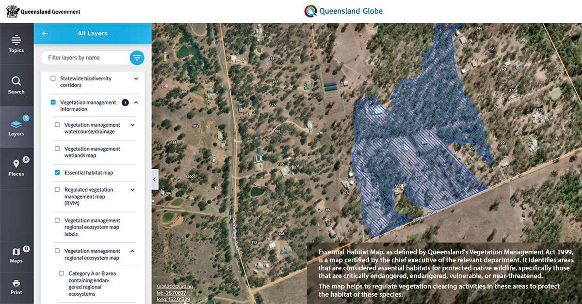 Bulldozed forest clearing in South Burnett showing destroyed wildlife corridor habitat